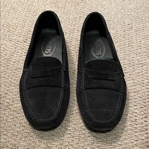 Tod's Black Suede Women's Loafers